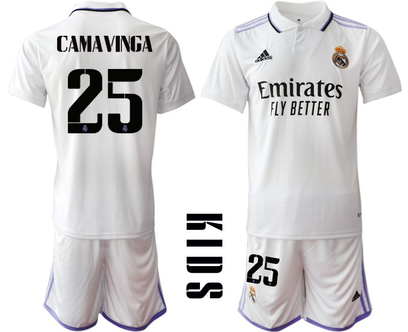 Youth 2022-2023 Club Real Madrid home white #25 Soccer Jersey